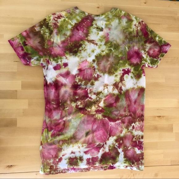 New Green and Pink Tie Dye Tee by Dye Trying Co. - Picture 2 of 3